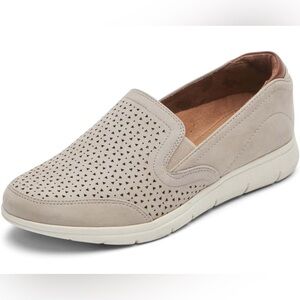 New Cobb Hill Lidia Slip On Shoes in Dove Nubuck Leather Grey 7.5 Wide